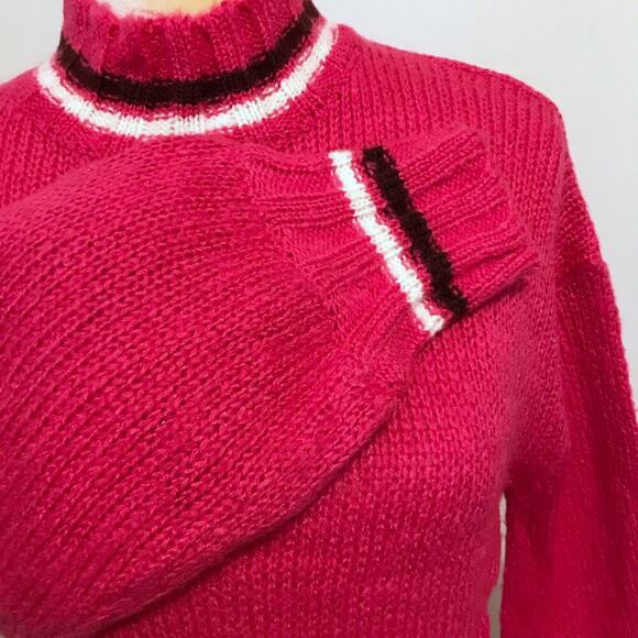 Derek Heart NWT Mock Neck Hot Pink Cropped Sweater Juniors Various - Picture 4 of 8